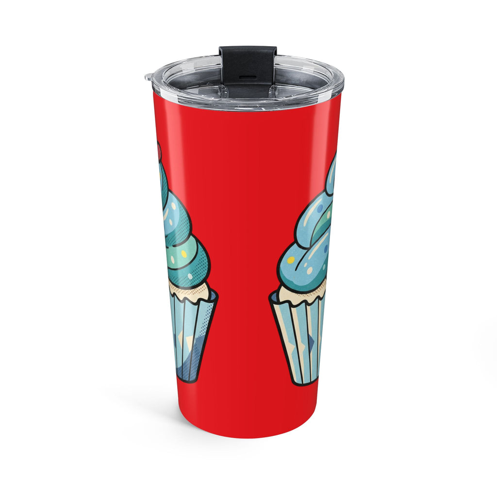 20oz Cupcake Tumbler Red – Blue Frosting Travel Coffee Cup