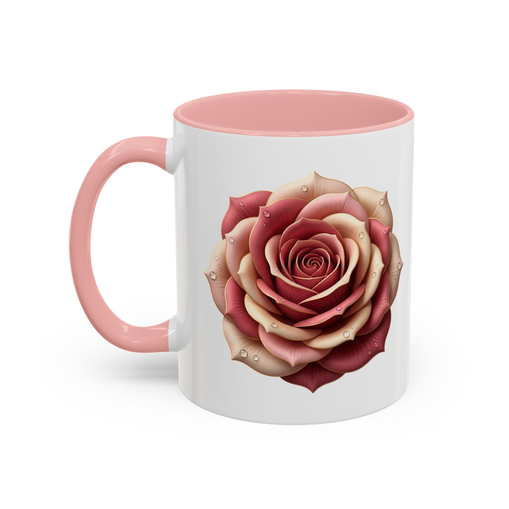 Rose Waterdrop Accent Coffee Mug — Floral 11/15oz