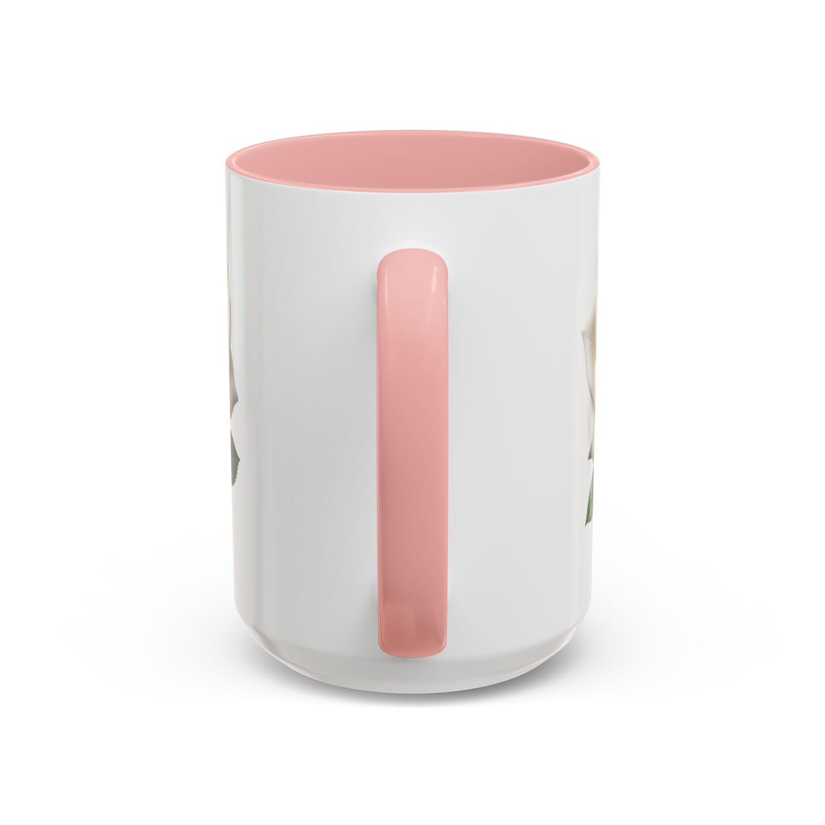 White Rose Accent Coffee Mug — Elegant Floral 11/15oz Ceramic