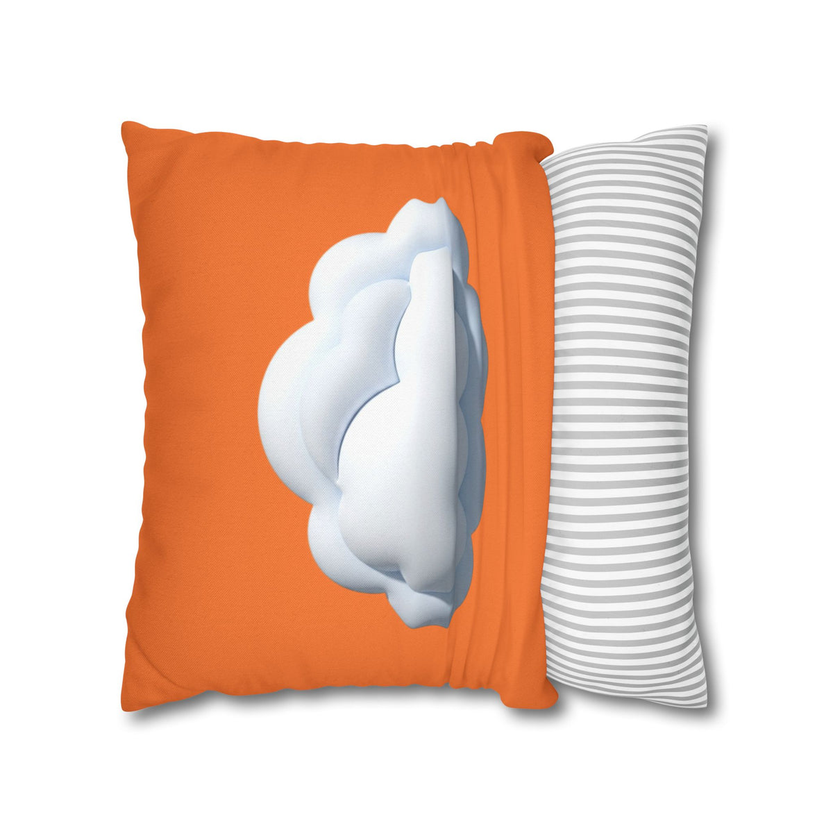 Cloud Graphic Orange Pillowcase — Orange Decorative Throw Pillow Cover
