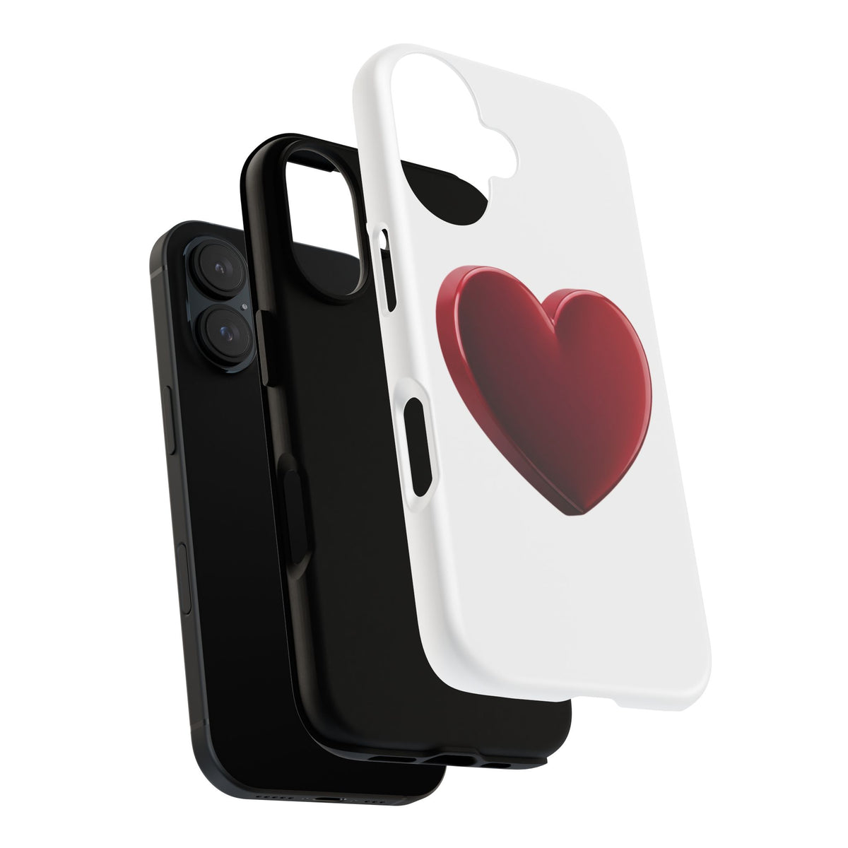 Heart Tough Phone Case - Red 3D Heart Protective Phone Case