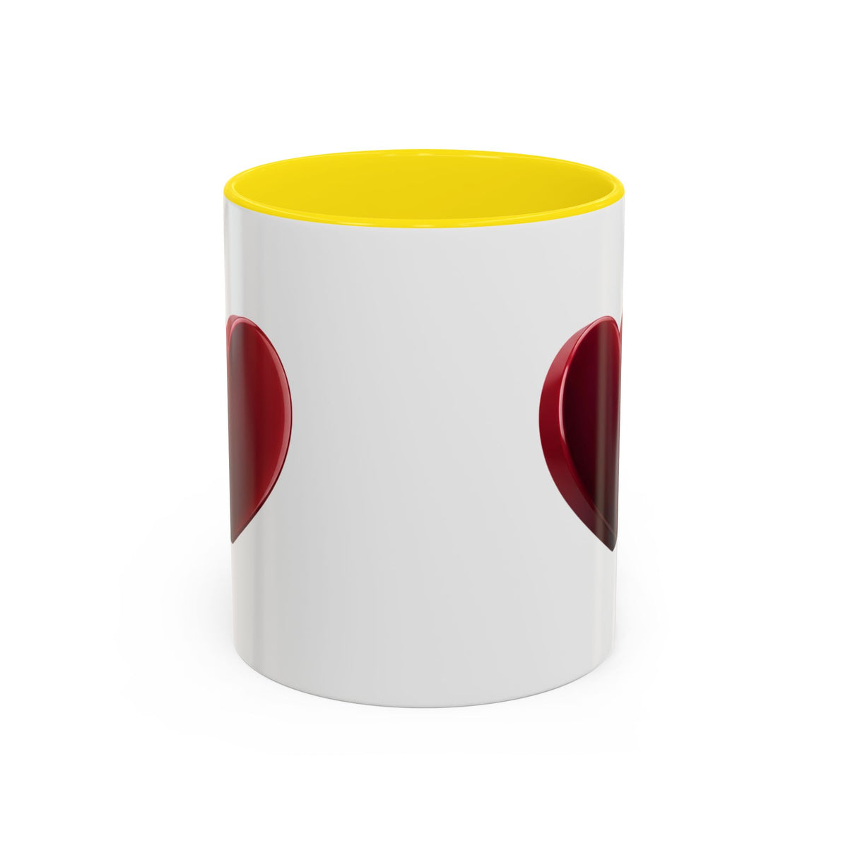 Heart Accent Coffee Mug – Red 3D Heart Design, Valentine’s Day Gift