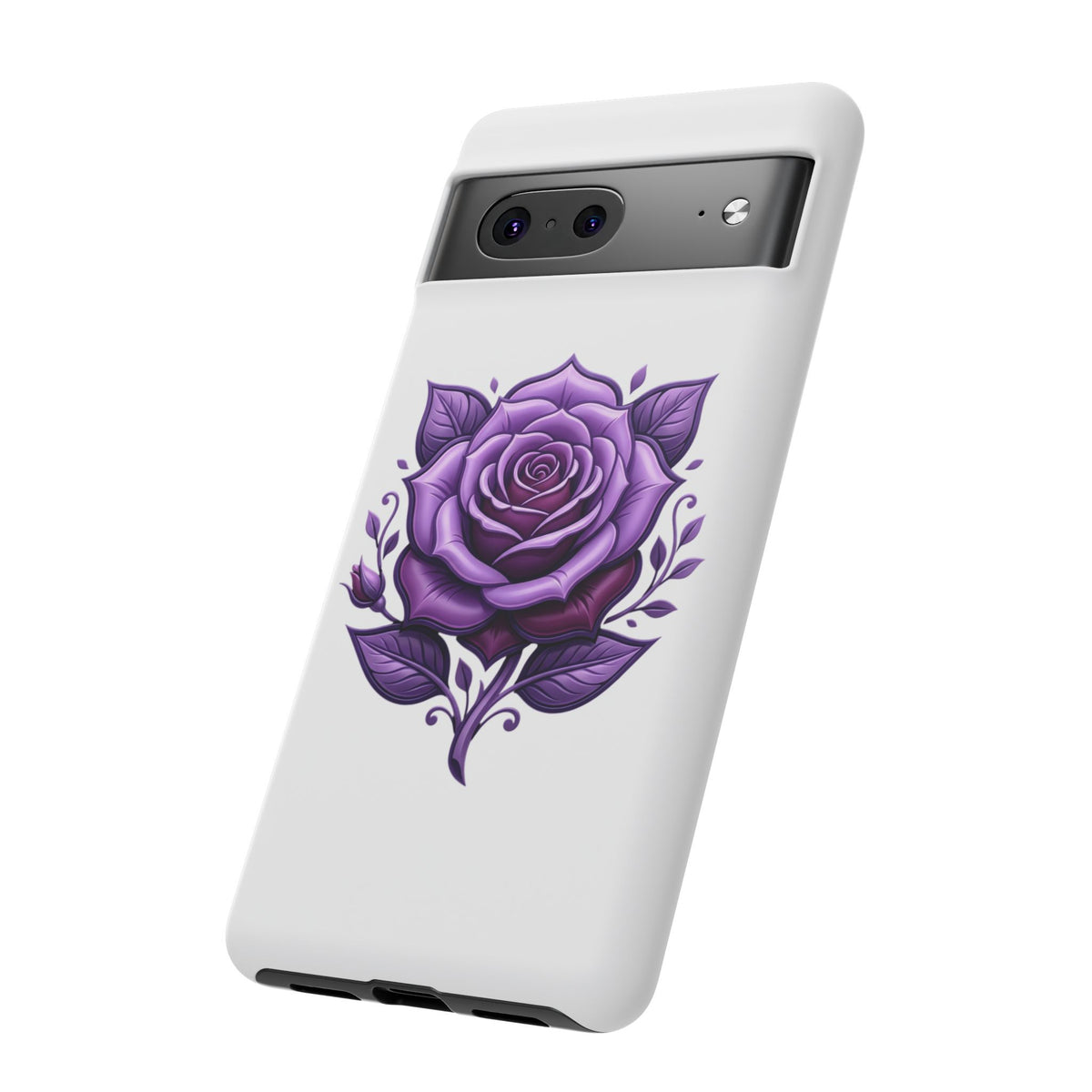 Purple Rose Tough Phone Case — Floral Protective Phone Cover