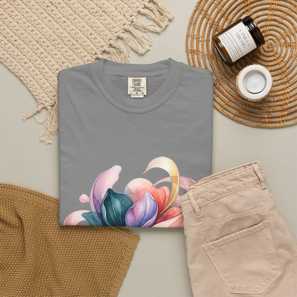 T-Shirt — Colorful Abstract Floral Swirl Graphic Tee