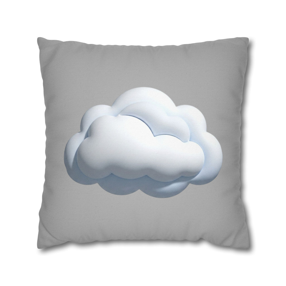 Cloud Throw Pillow Cover — Soft Light Gray Decorative Square Pillowcase