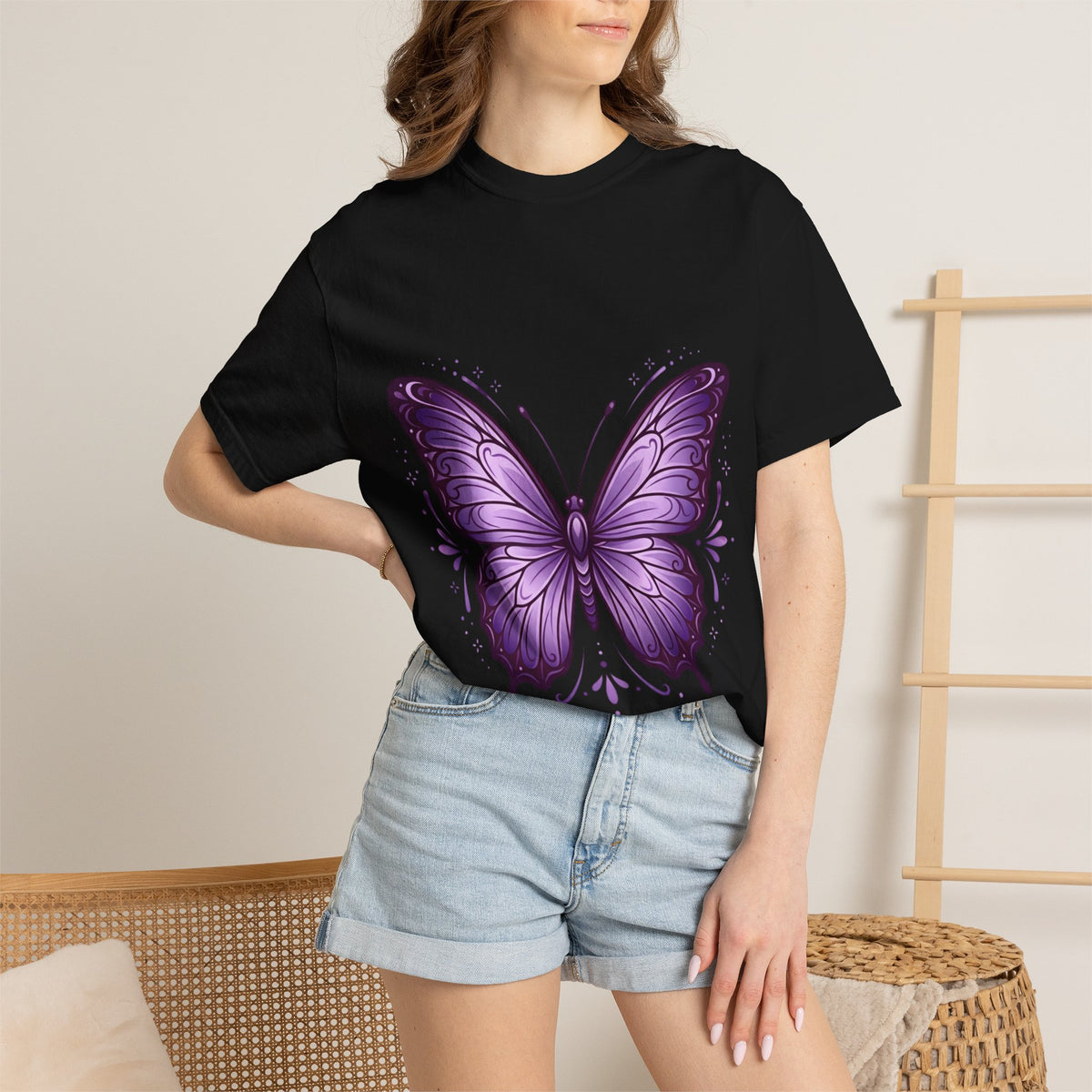 Purple Butterfly T-Shirt — Elegant Monarch Graphic Tee