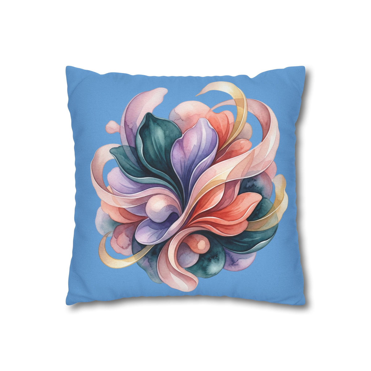 Floral Swirl Pillowcase — Colorful Abstract Blossom Throw Pillow