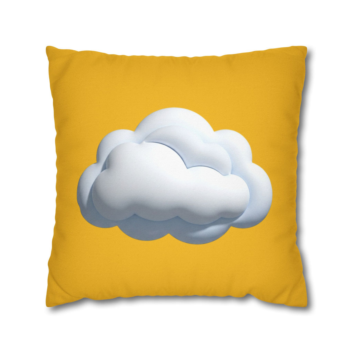 Yellow Cloud Decorative Pillowcase - Cute Fluffy Cloud Accent Cushion Cover