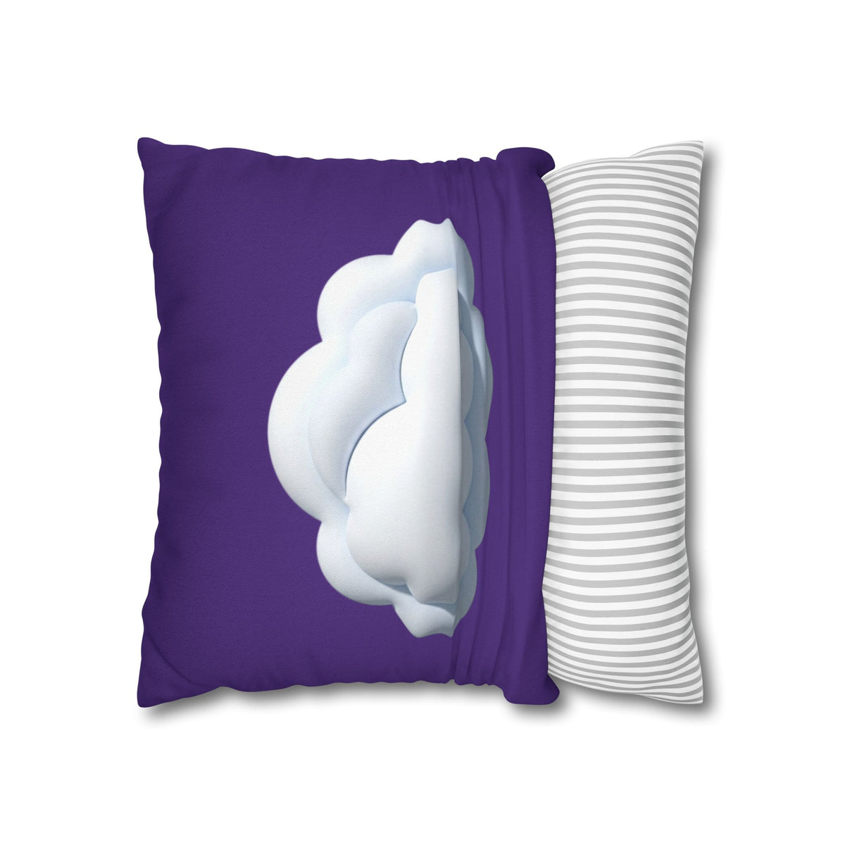 Cloud Graphic Pillowcase - Dark Purple Whimsical Decorative Throw Pillow Cover