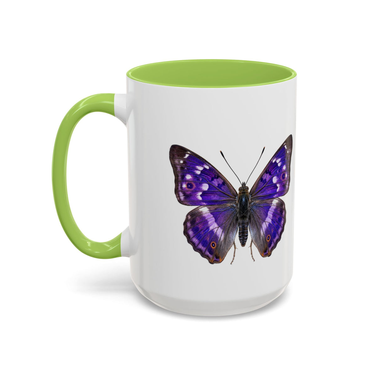 Purple Butterfly Accent Coffee Mug – Elegant Floral Butterfly Ceramic Cup