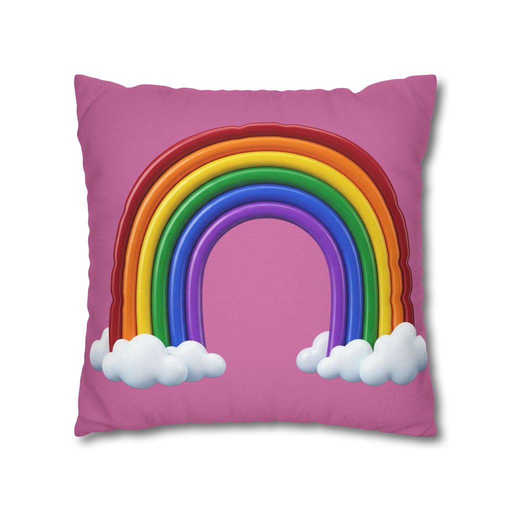Rainbow Light Pink Spun Polyester Square Pillowcase