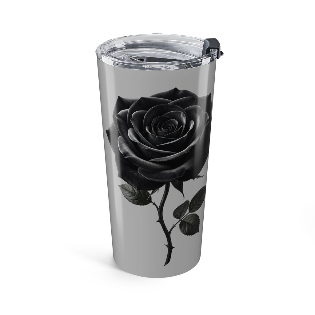 20oz Stainless Tumbler with Monochrome Floral Skull Design