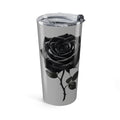 20oz Stainless Tumbler with Monochrome Floral Skull Design