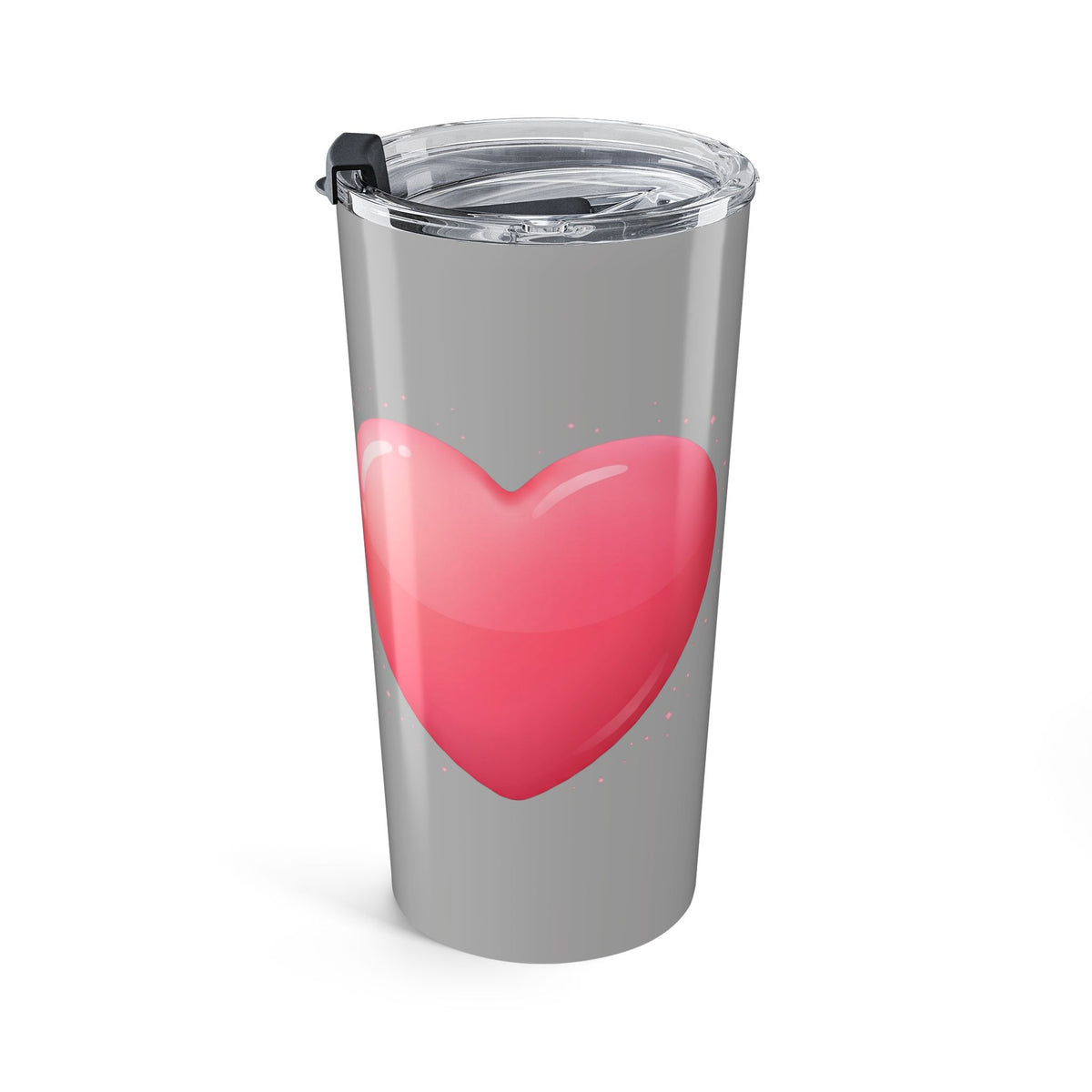 Pink Heart Tumbler Grey 20oz