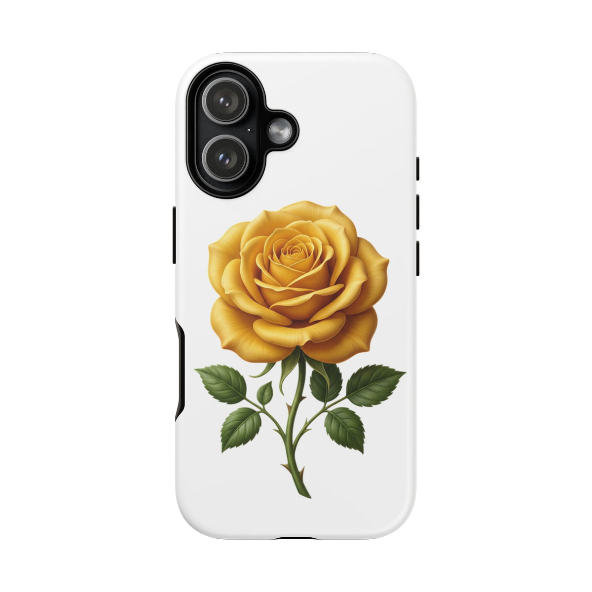 Yellow Rose Phone Case — Vintage Floral Tough Protective Cover