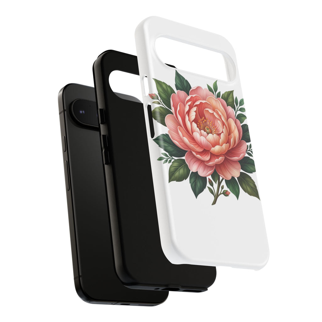Floral Peony Tough Phone Case — Protective Botanical iPhone Cover