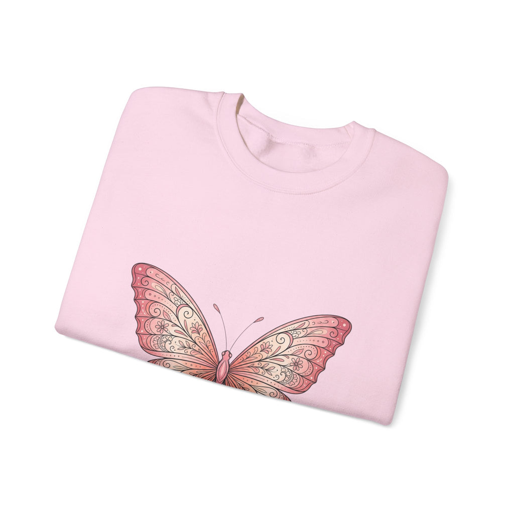 Pink Watercolor Butterfly Crewneck Sweatshirt