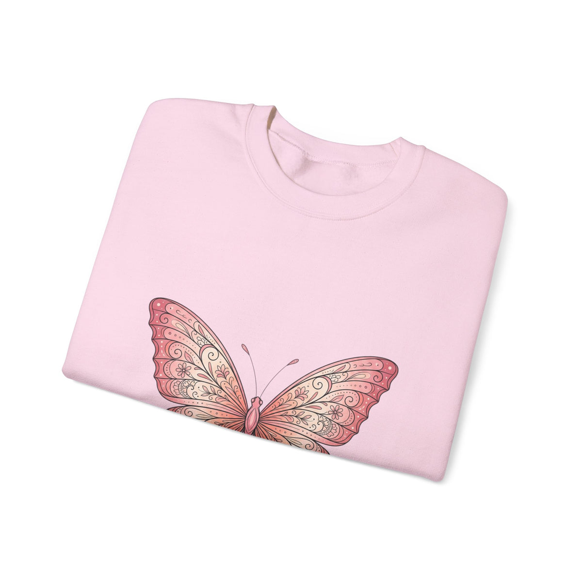Pink Watercolor Butterfly Crewneck Sweatshirt