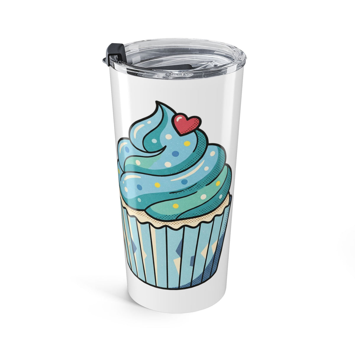 Cupcake Tumbler White 20oz – Blue Sweet Treat Travel Mug