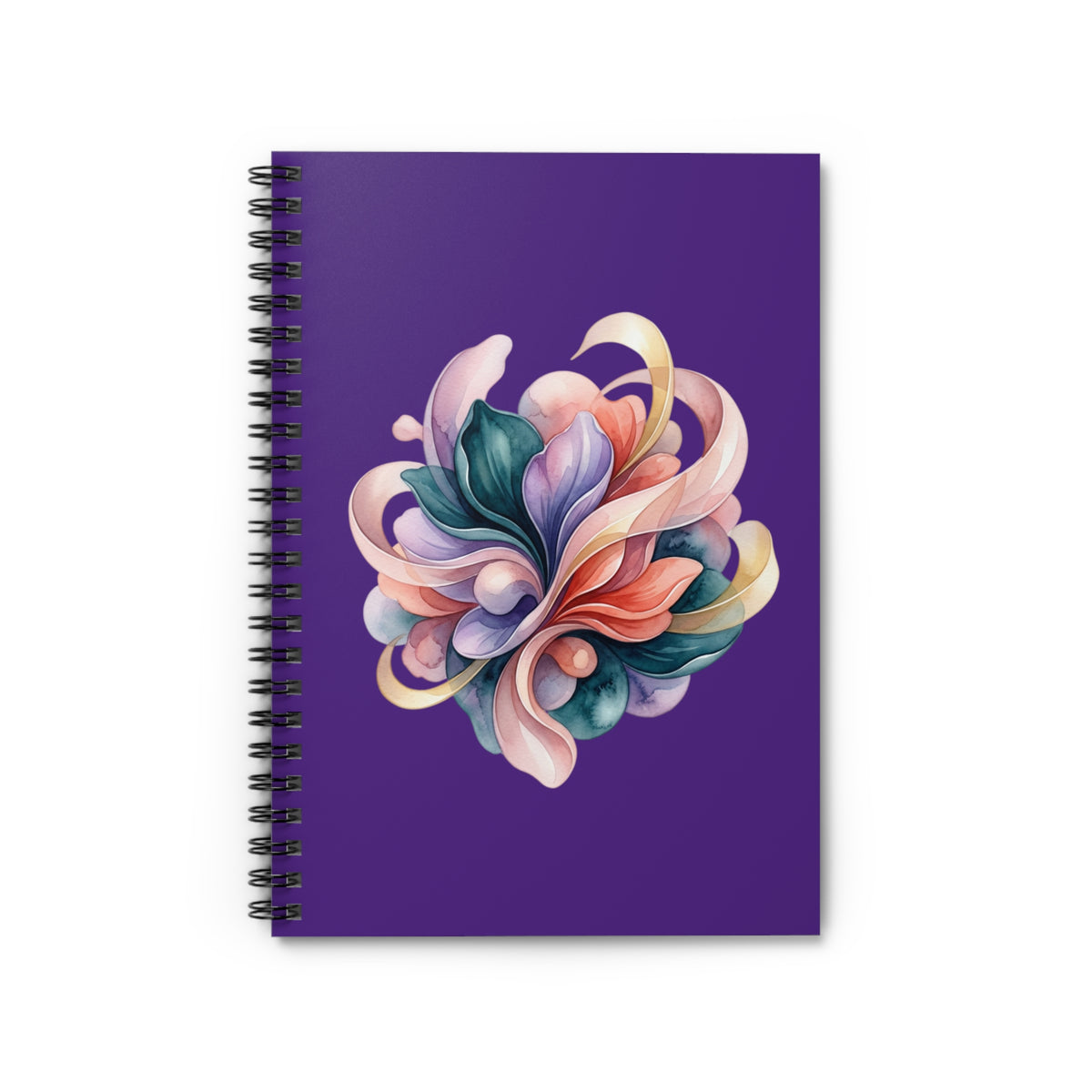 Floral Swirl Spiral Notebook — Colorful Abstract Flower Ruled Journal