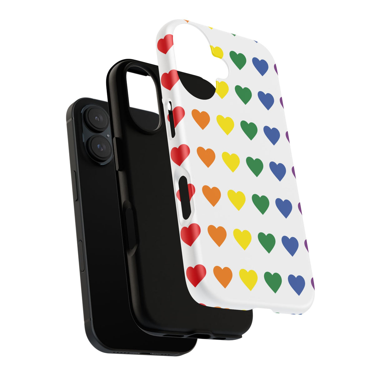 Rainbow Heart Tough Phone Case — Pride Pattern Protective Cover
