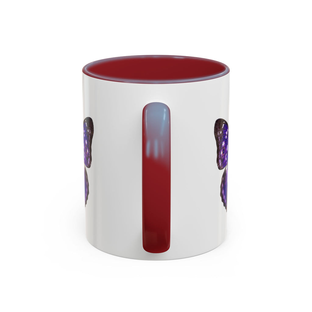 Purple Butterfly Accent Coffee Mug – Elegant Floral Butterfly Ceramic Cup