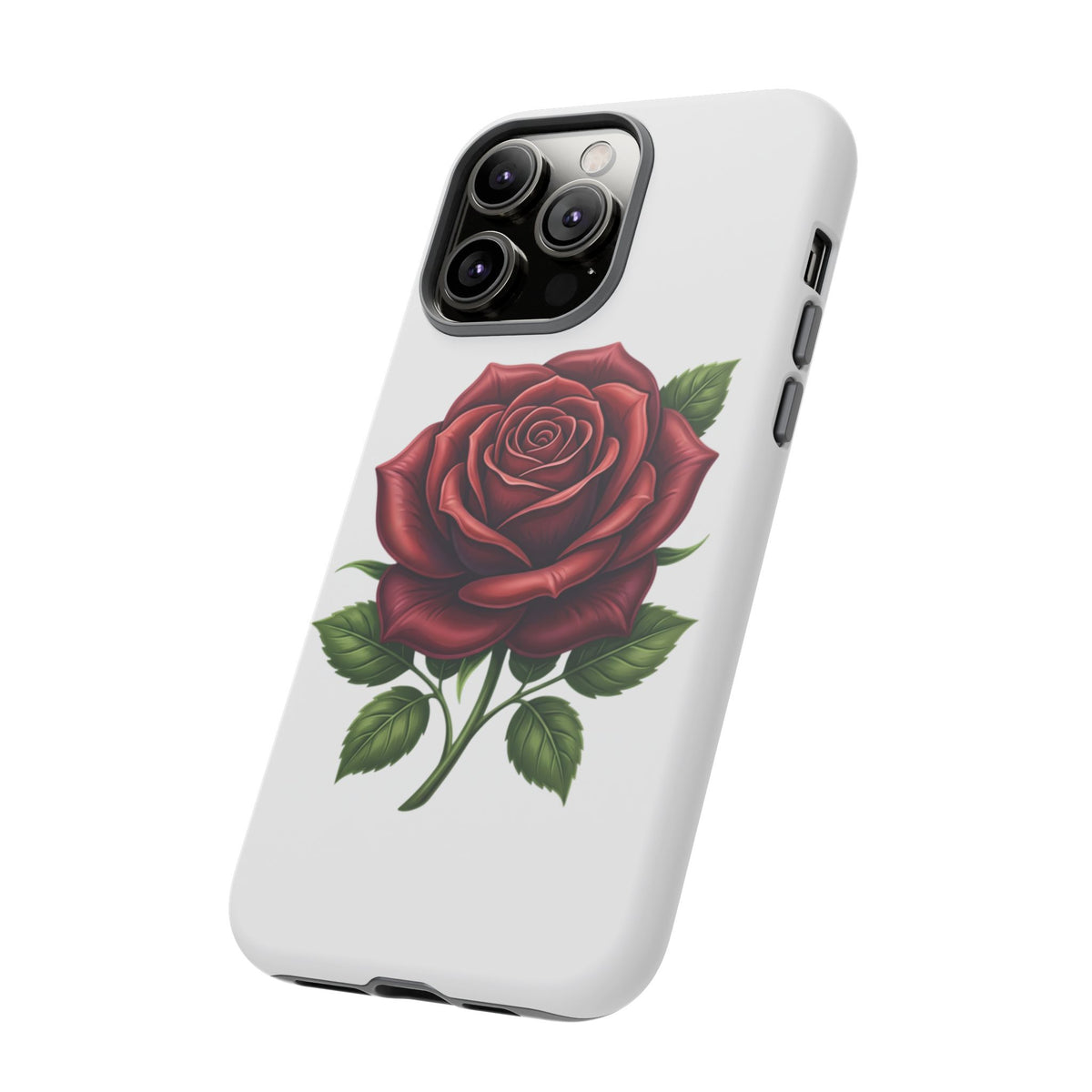 Rose Phone Case — Vintage Red Rose Floral Protective Cover