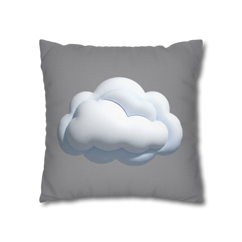 Cloud Graphic Pillowcase — Soft Grey Decorative Throw Pillow Cover