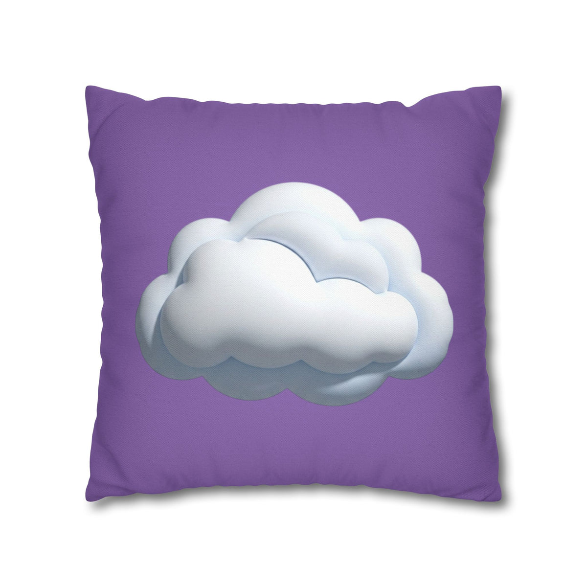Cloud Graphic Pillowcase — Light Purple Decorative Square Throw Pillow