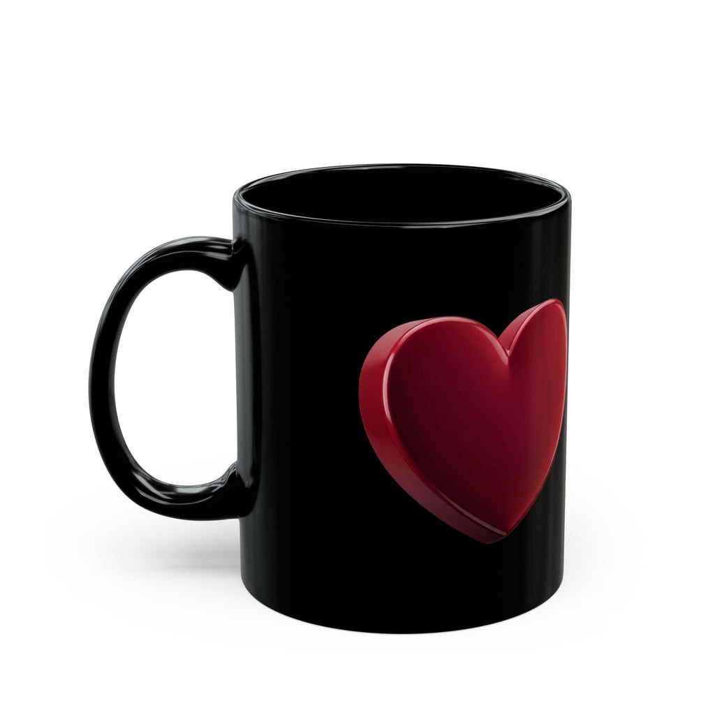 Red Heart Black Coffee Mug — Romantic Valentine’s Day Gift (11oz & 15oz)