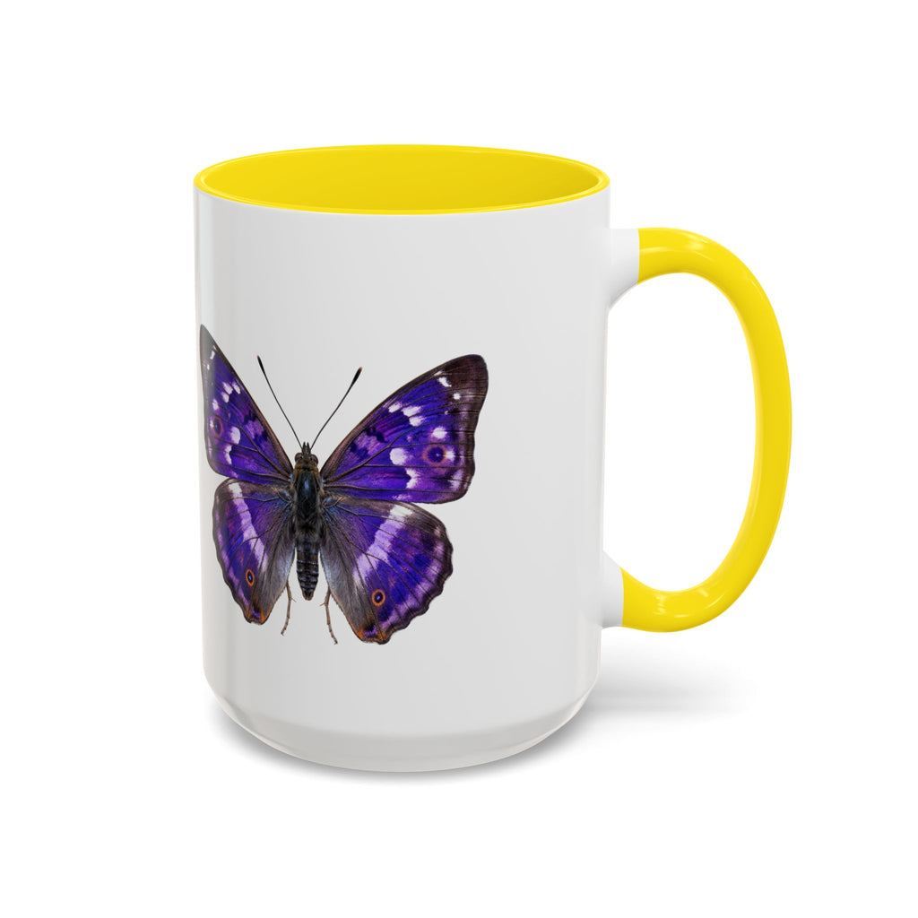 Purple Butterfly Accent Coffee Mug – Elegant Floral Butterfly Ceramic Cup