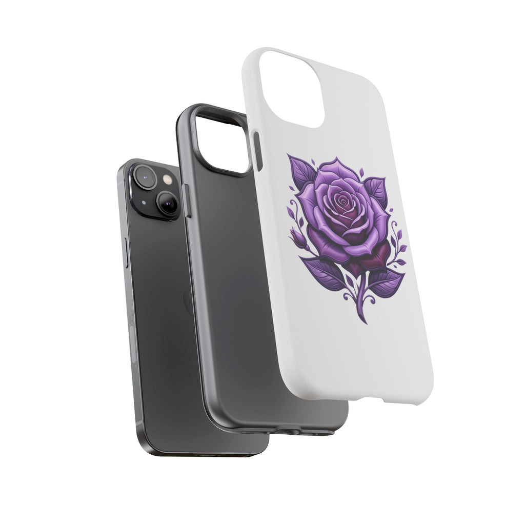 Purple Rose Tough Phone Case — Floral Protective Phone Cover