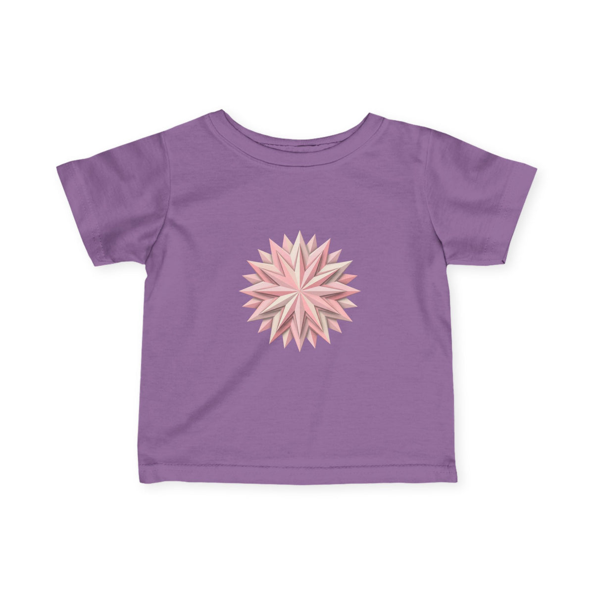 Infant Tee with Pink Starburst Floral Mandala — Baby Shower Gift