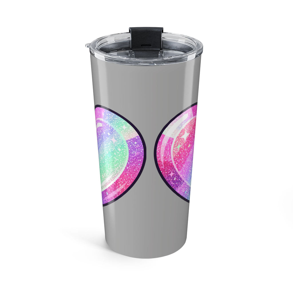Pastel Glitter Heart Pillowcase Tumbler 20oz- Light Grey