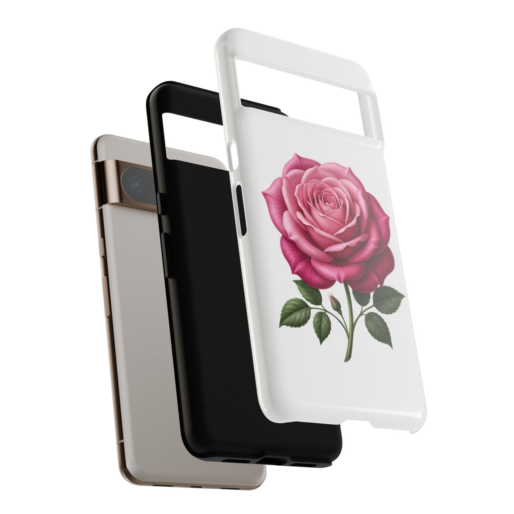 Pink Rose Tough Phone Case — Floral Protective iPhone Cover