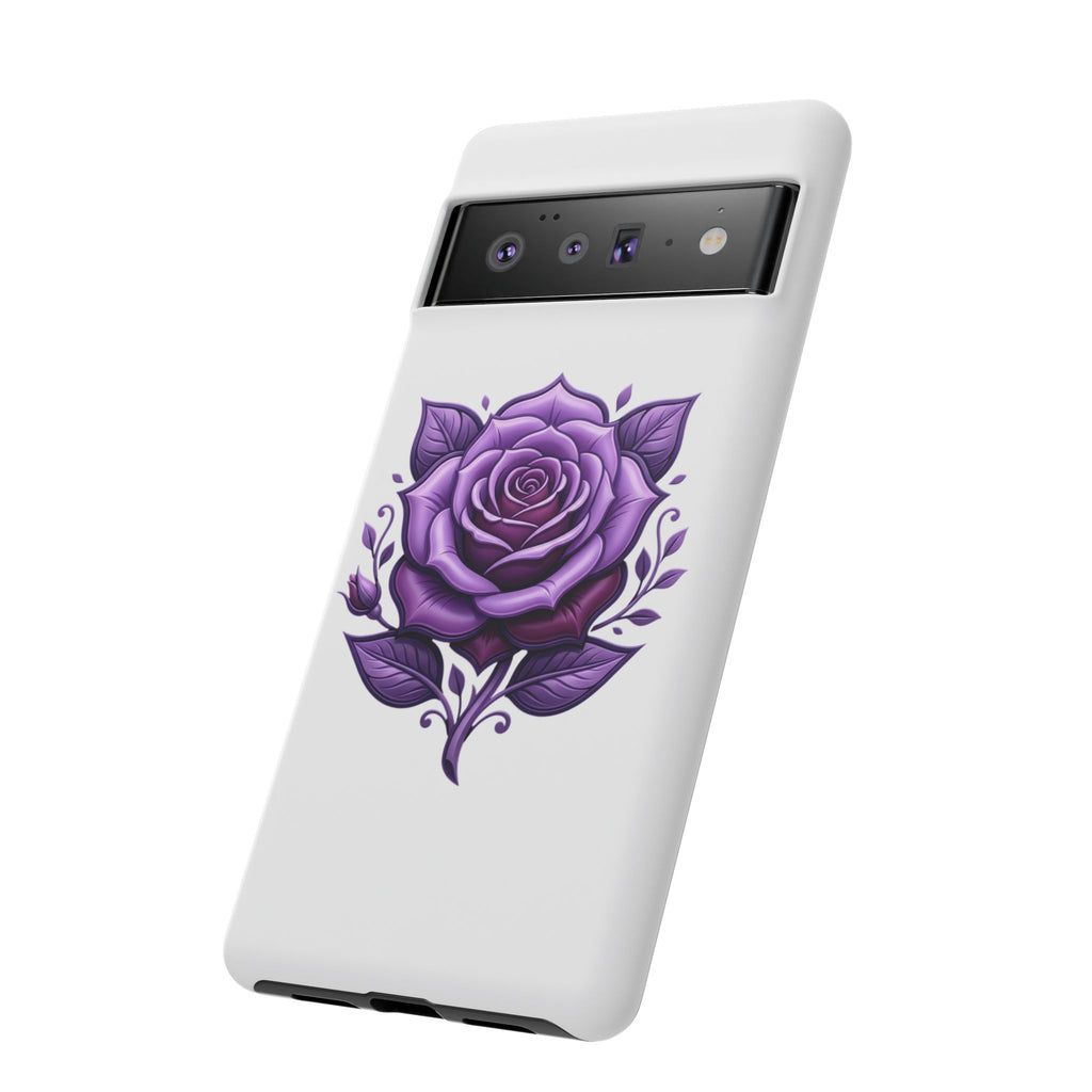 Purple Rose Tough Phone Case — Floral Protective Phone Cover