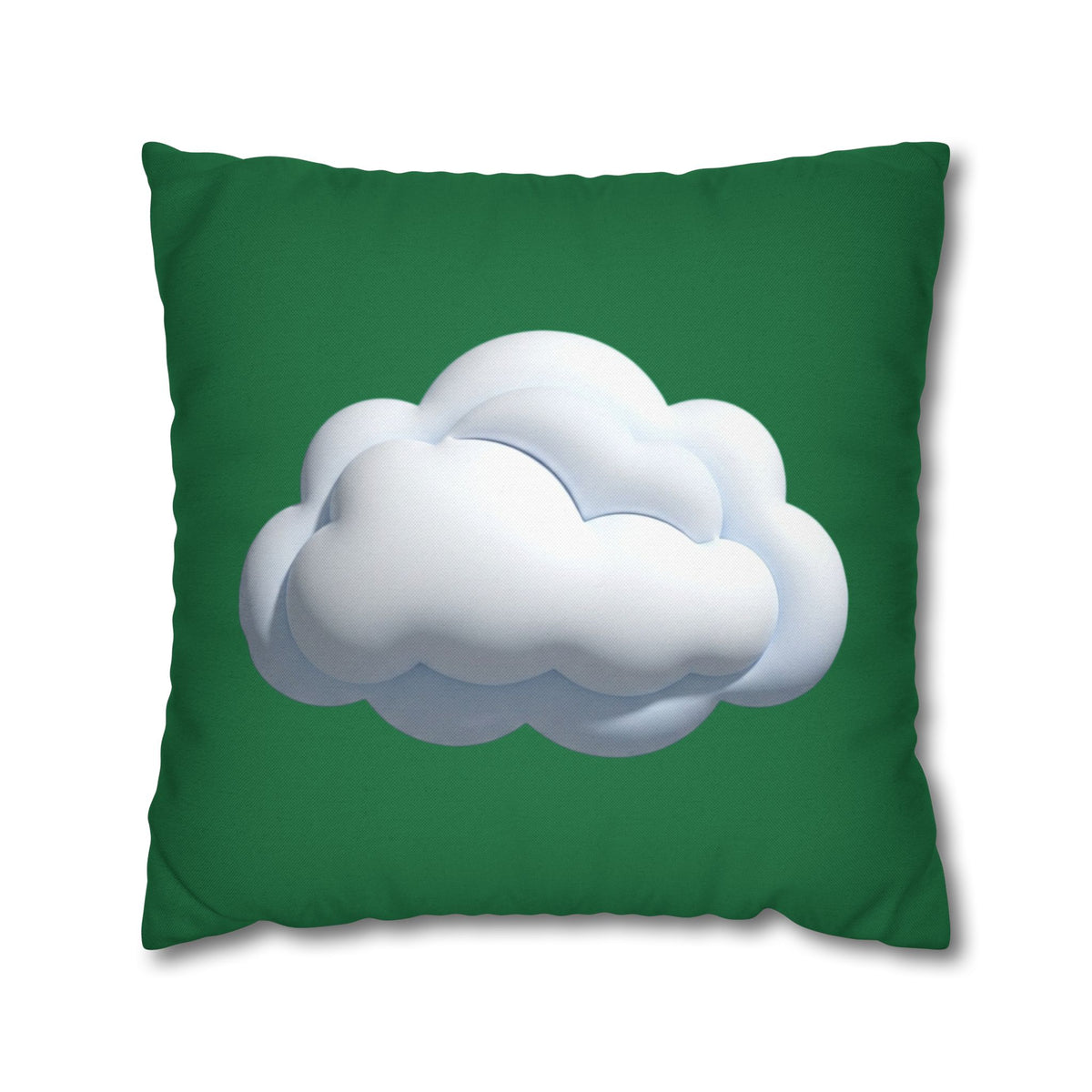 Cloud Graphic Pillowcase — Dark Green Decorative Throw Pillow Cover