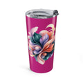 20oz Floral Swirl Tumbler – Vibrant Pink Insulated Travel Cup