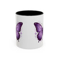 Purple Butterfly Accent Coffee Mug — 11oz & 15oz Decorative Tea Cup