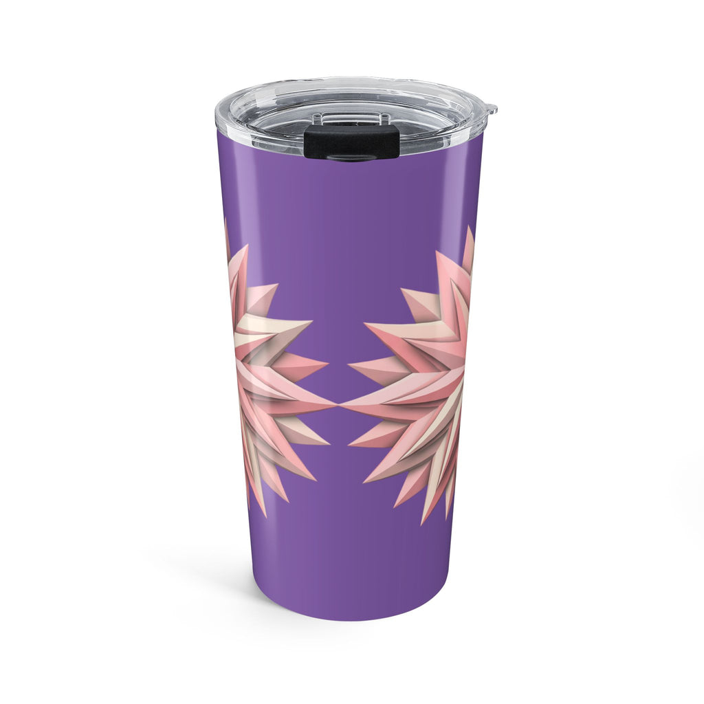 20oz Floral Star Tumbler – Pink Geometric Flower on Light Purple