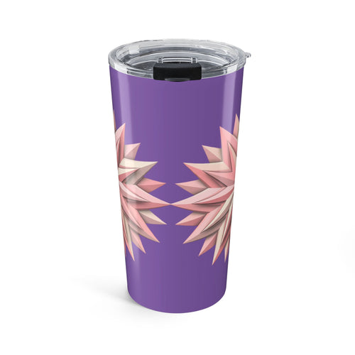 20oz Floral Star Tumbler – Pink Geometric Flower on Light Purple
