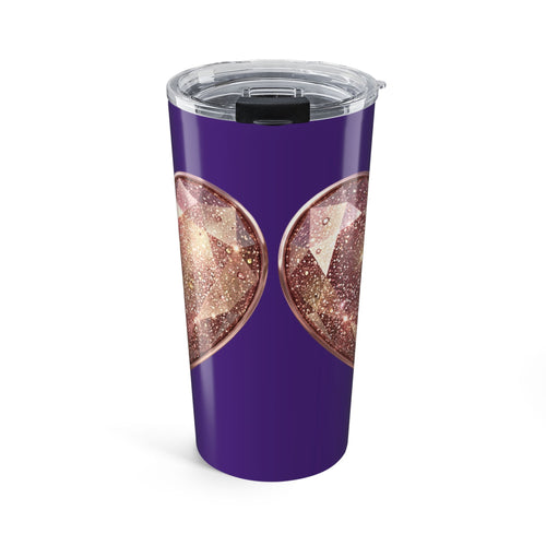 20oz Glitter Heart Tumbler – Dark Purple Sparkle Travel Cup