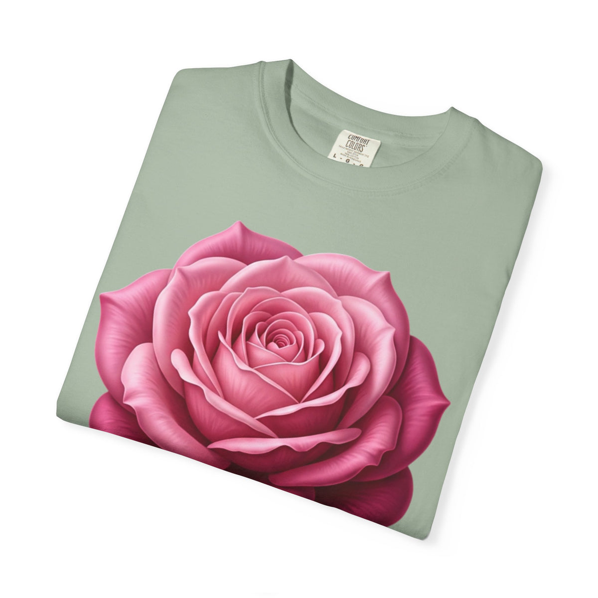 Vintage Pink Rose T-Shirt — Botanical Floral Graphic Tee