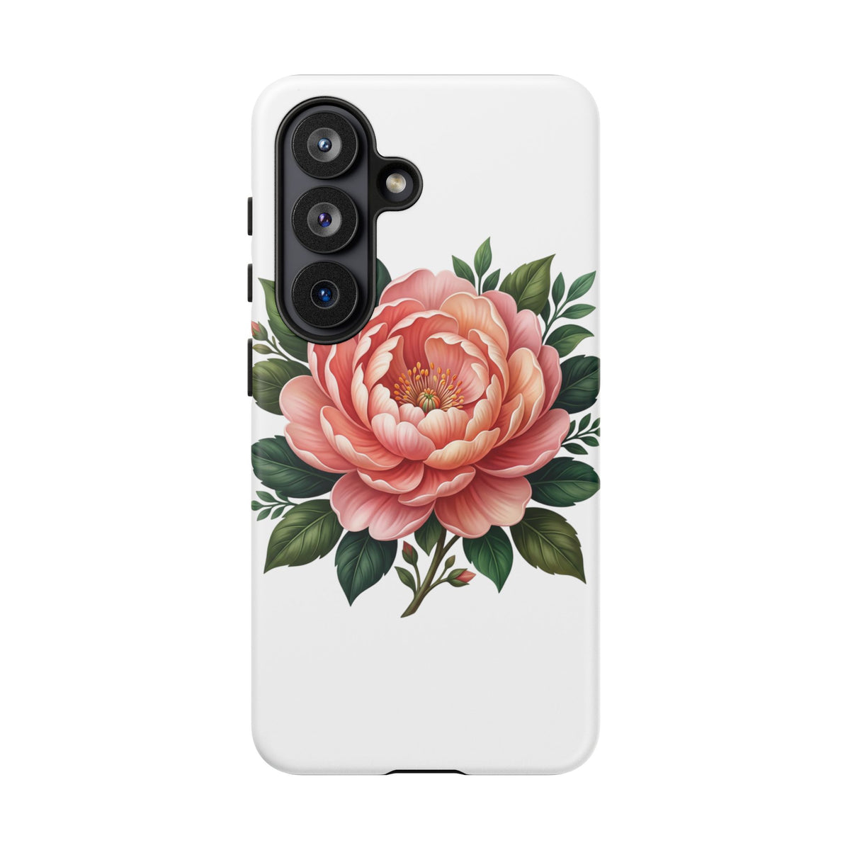 Floral Peony Tough Phone Case — Protective Botanical iPhone Cover
