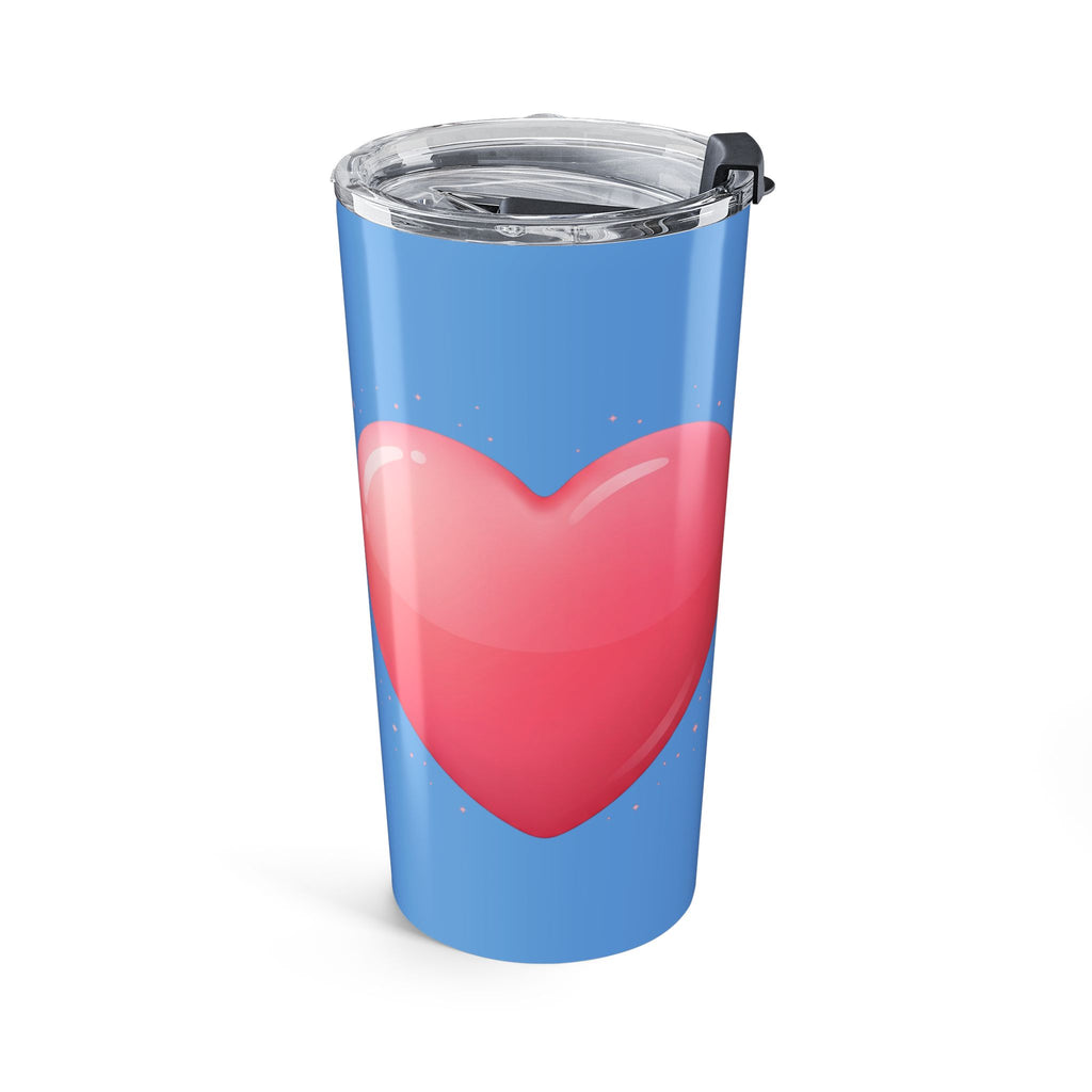 Pink Heart Tumbler 20oz Light Blue