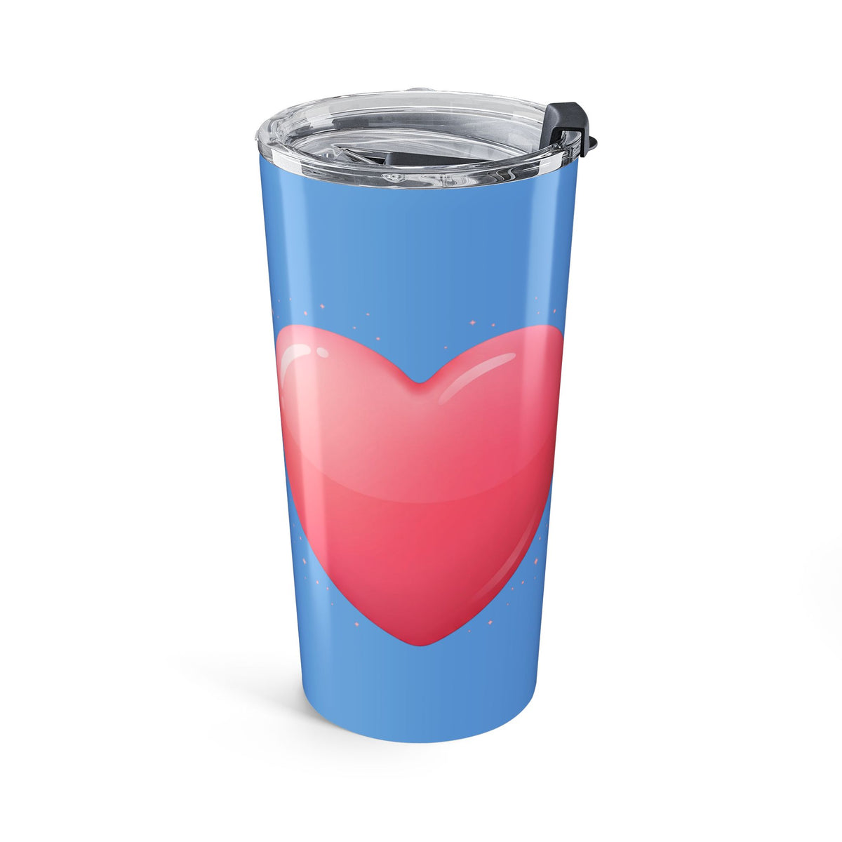 Pink Heart Tumbler 20oz Light Blue