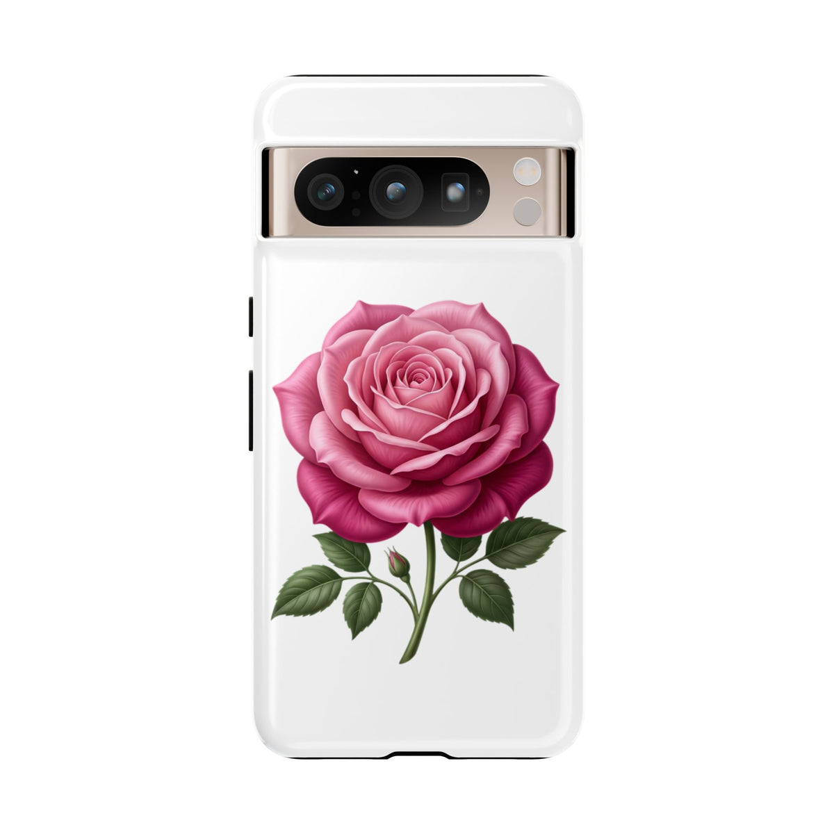 Pink Rose Tough Phone Case — Floral Protective iPhone Cover