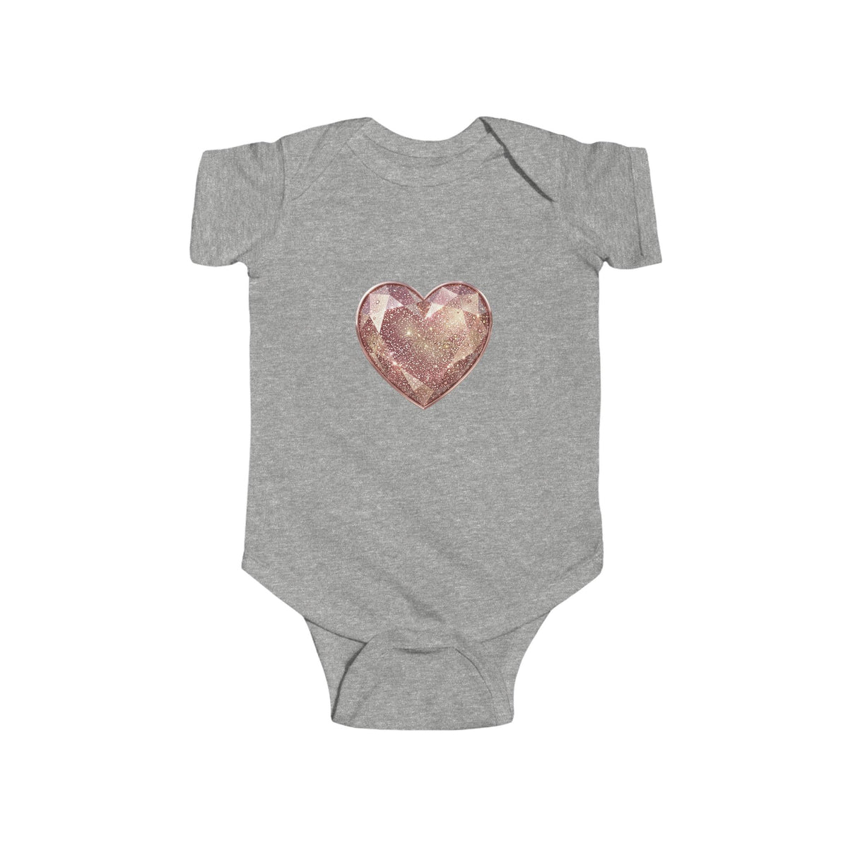 Rose Gold Glitter Heart Infant Bodysuit — Cute Baby Heart One-Piece
