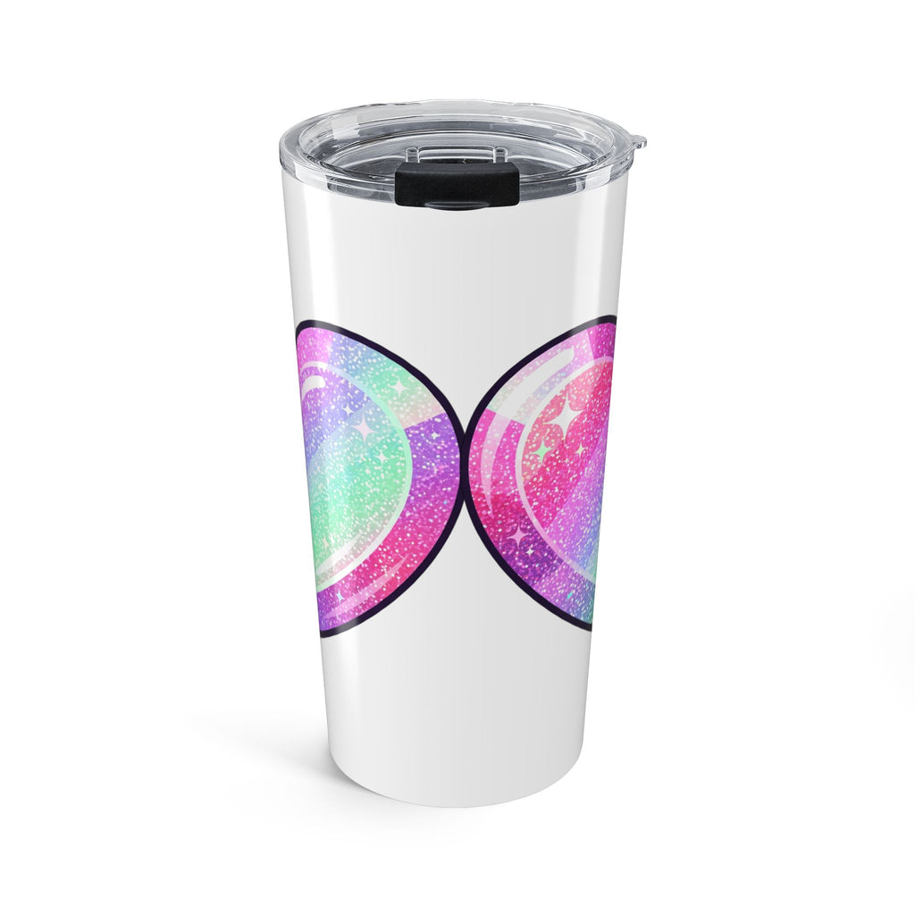 Pastel Glitter Heart Tumbler 20oz- White
