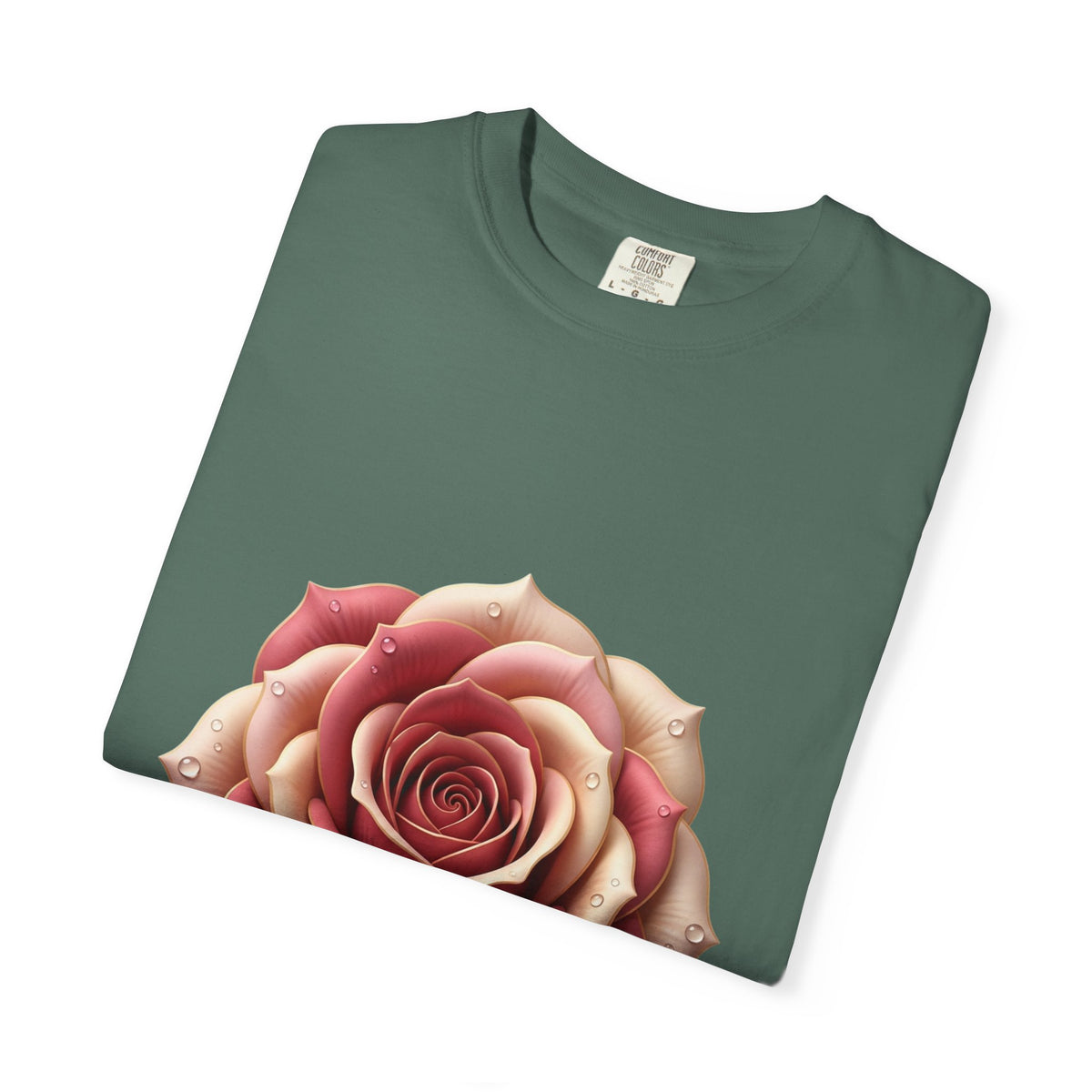 Rose Bloom Graphic T-Shirt — Realistic Pink Rose Floral Tee